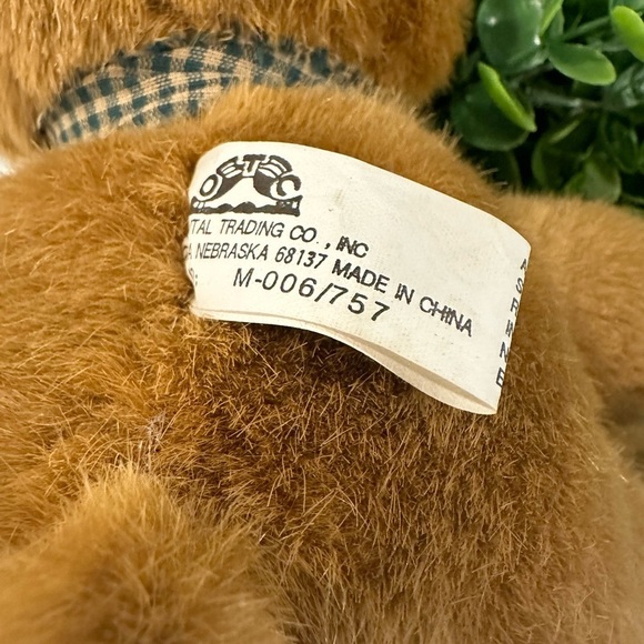 Vintage Oriental  Trading Company Plush Porcelain Baby Doll Bear 9" Surprise Bow - Picture 4 of 8